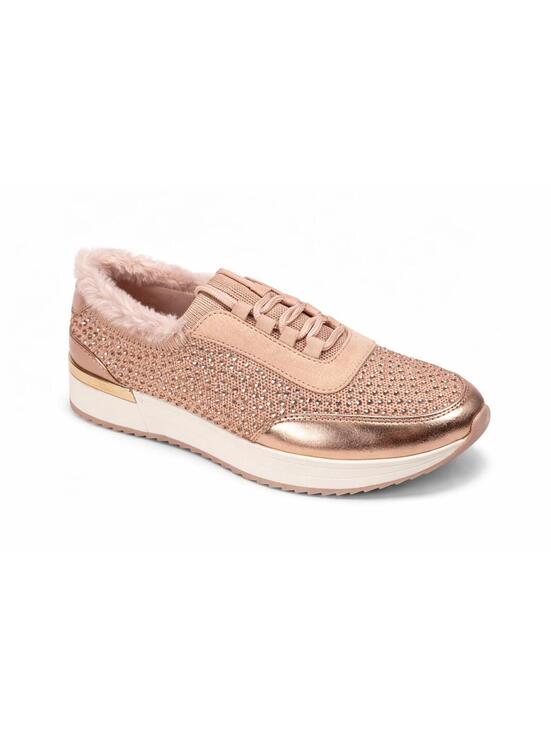 Kenneth Cole Reaction Shoes - Kenneth Cole Reaction Shell Cari Faux Fur Jewel Jogger Sneakers US 6.5M NWB
